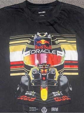 Red Bull Oracle Racing Team Graphic Tee - Black with Yellow & Red